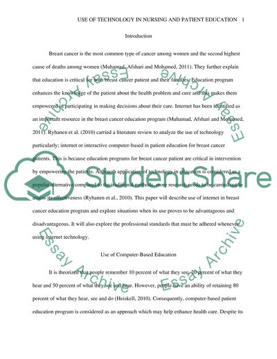 Application of Tecnology in Nursing and Patient Eduation