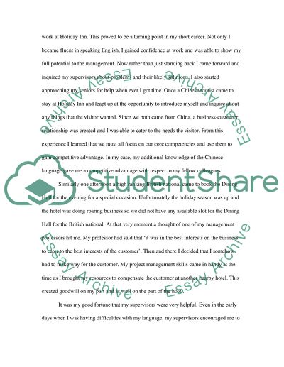 Industrial Placement in Hospitality and Tourism
