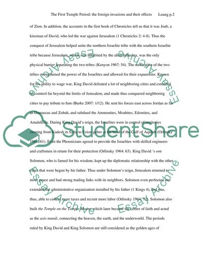 The First Temple Period