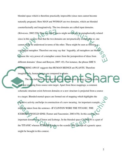 Metaphors and Blends