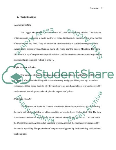 The Geology of Dagger Mountain at big bend national park