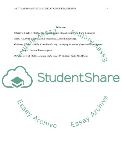 Motivation & Communication of Leadership