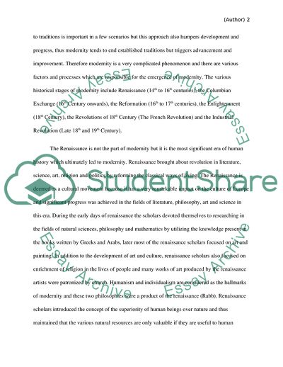 Emergence of Modernity: An Analysis of the Historical Processes Involved