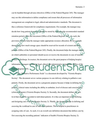 Health Information Management and Health Care Documents