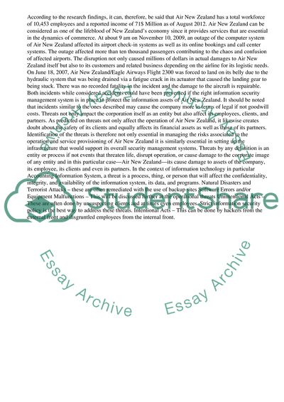 Accounting Information Systems of Air New Zealand