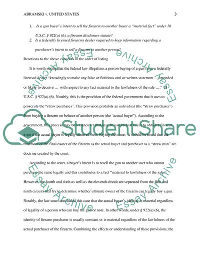 Abramski vs. United States