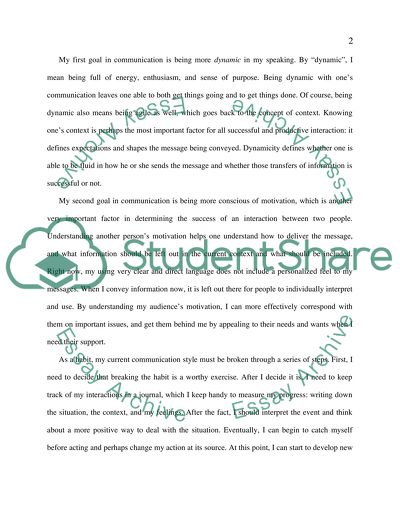 personal communication goals essay