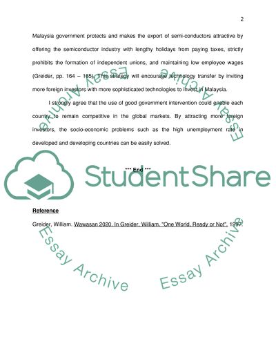 Two reading reports Wawasan2020and The Case for conta mination