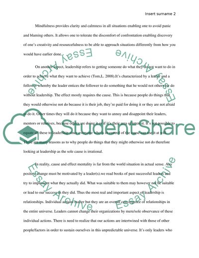 Leadership cause and effect