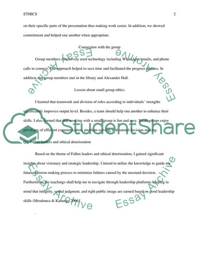 Ethics in Small Groups
