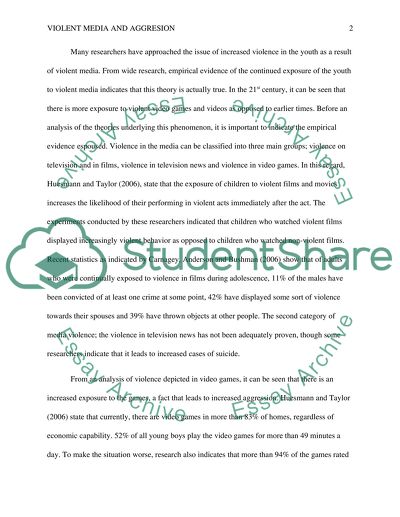 Violent Media and Aggressive Behavior in Young Boys