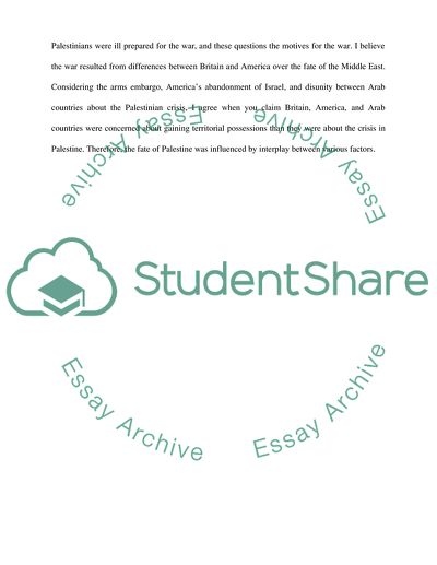 The First Arab-Israeli War and the Palestinian Refugee Problem