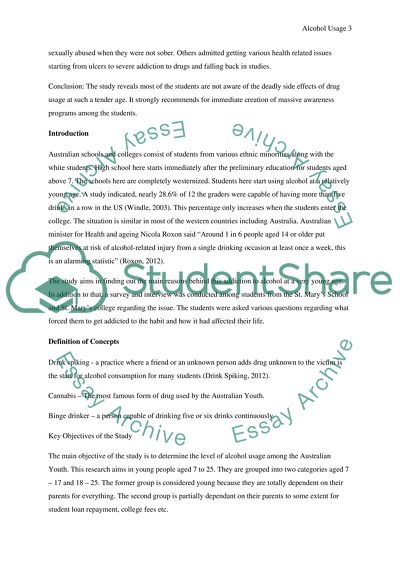 Alcohol Use among Youth in Australia