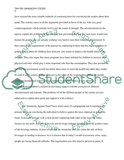 Tax on unhealthy foods