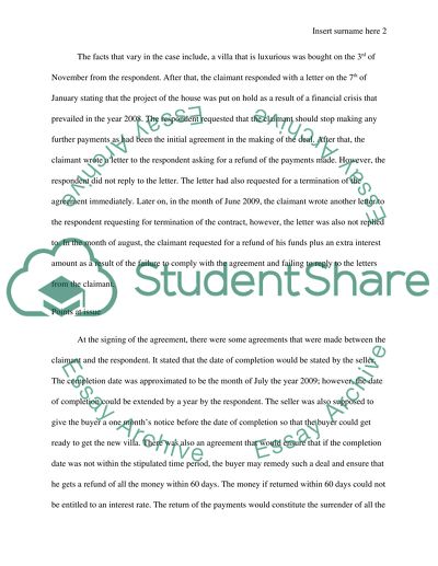 Example of the Statement of Claim