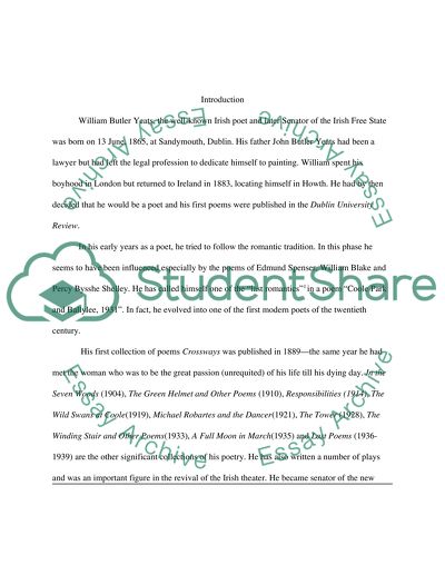 W. B. Yeats and his Love Poetry