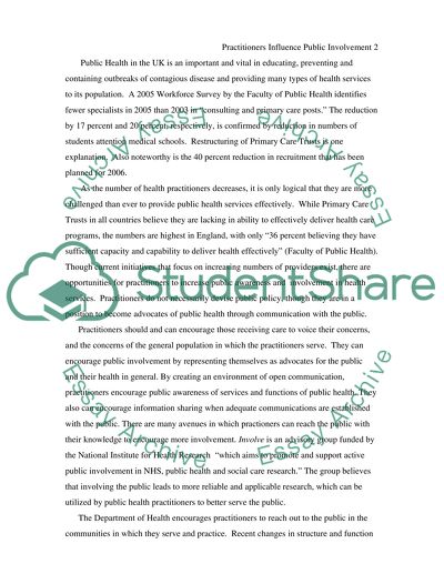 Practitioners Influence Public Involvement