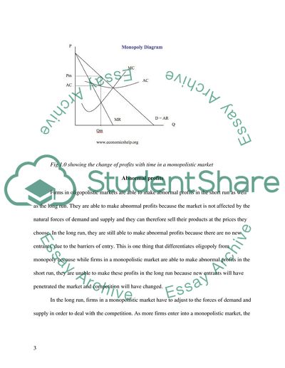 Differences between Oligopolistic and Monopolistic Markets