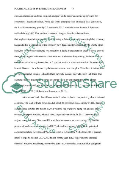 Political Issues in Emerging Economies