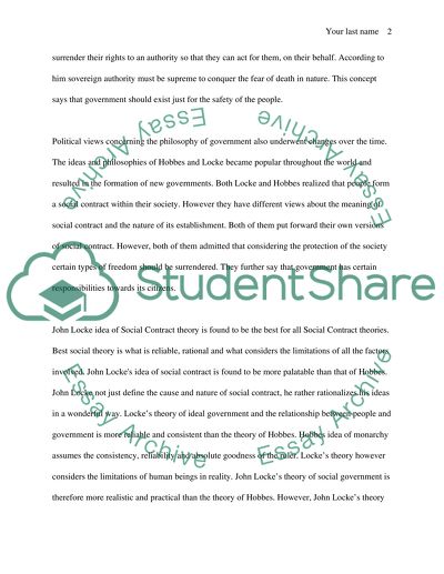 The Social Contract Theory