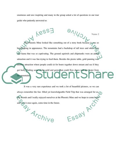 Phoenix Mine Field Trip