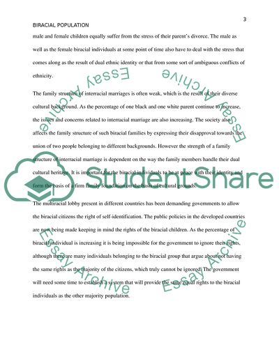 The Effect of Increases in the Biracial Population on Society