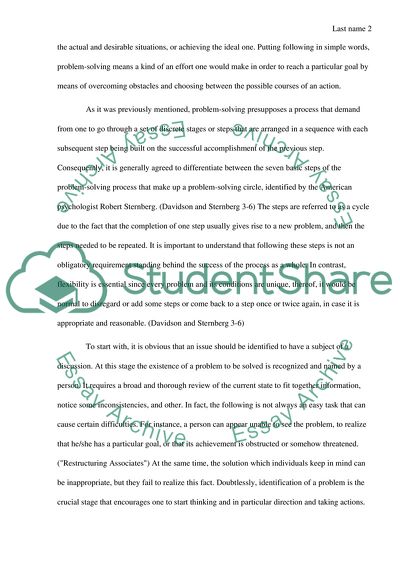 The Psychology of Problem-Solving