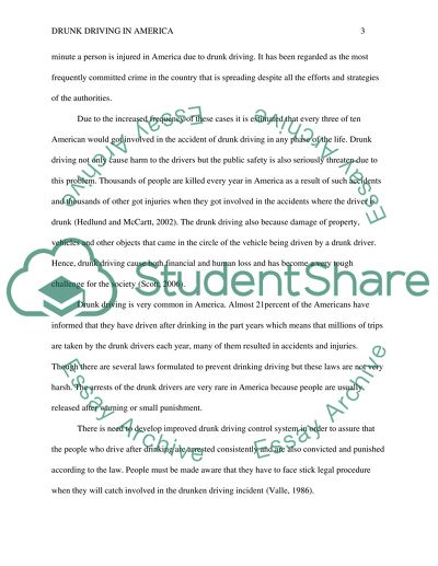 Drunk driving research paper