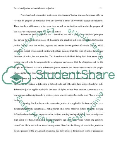 Procedural justice versus substantive justice