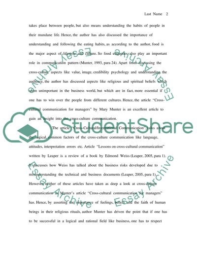 Managing Cultural Diversity - Cross Cultural Communication