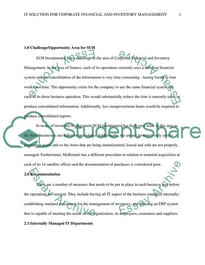 IT Solution for Corporate Financial and Inventory Management