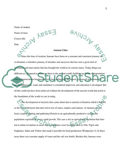 The Architecture of Ancient Cities