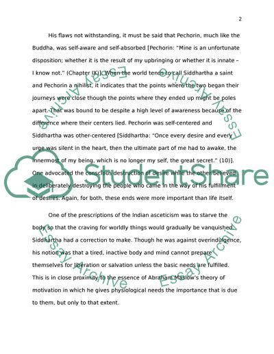 Comparative Study of Siddhartha (Hesse) and A Hero of Our Time (Lermontov)