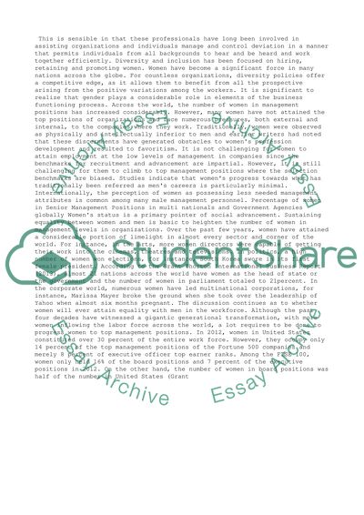 Women in management in the 21st centuary