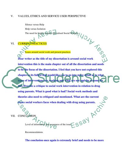 Social Work Intervention On Parents Who Are Drug Users