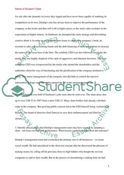 The Accounting Malpractices of Sunbeam