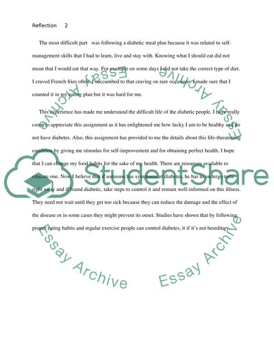 Reflection on Being Diabetic