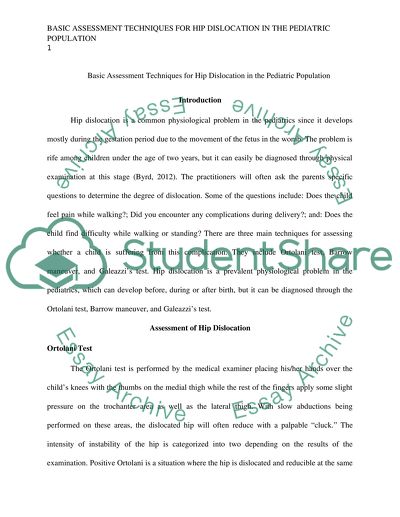 HIP DISORDERS IN THE PEDIATRIC POPULATION