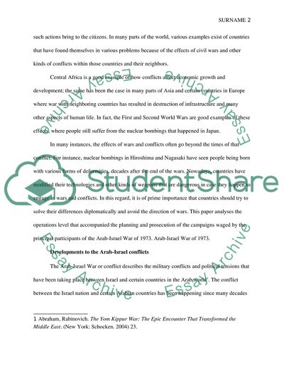 The Arab-Israeli War of 1973