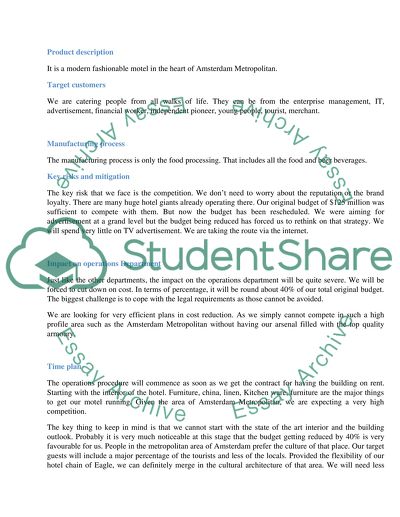 Detailed Implementation Plan of the Eagles Nest Hotels
