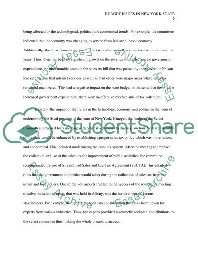 BUDGET ISSUES IN NEW YORK STATE