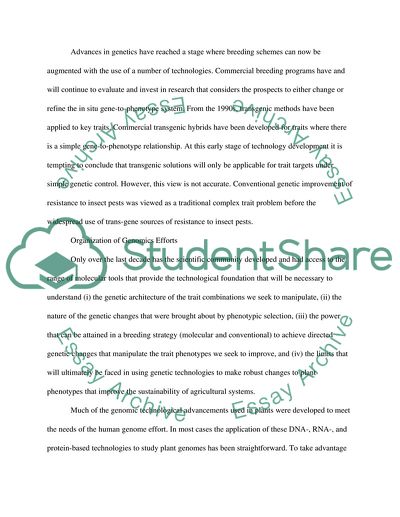 Genetically Engineered Crops