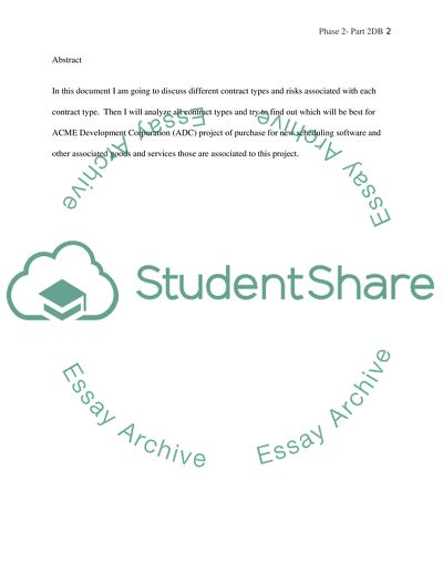 Contracting and Procurement in Project Management- Phase 2 part 2DB