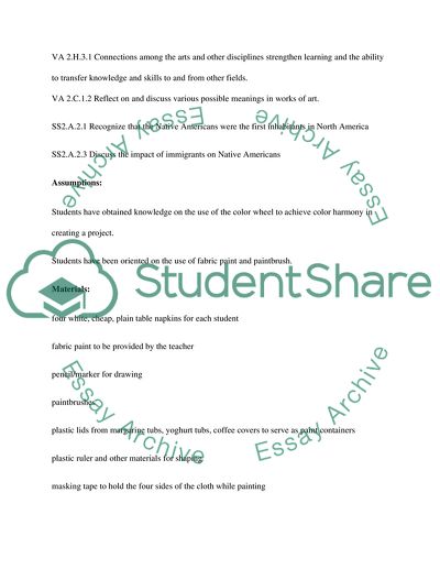 Competency Assessment-Art Integrated Lesson Plan with Artwork for Elementary Classes