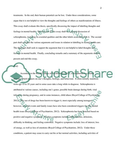 Schizophrenia and Stigma