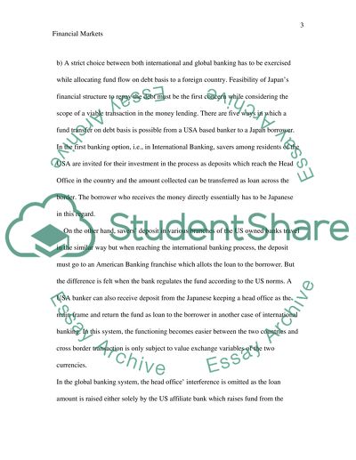 Financial Markets: Distinguishing between international banking and global banking