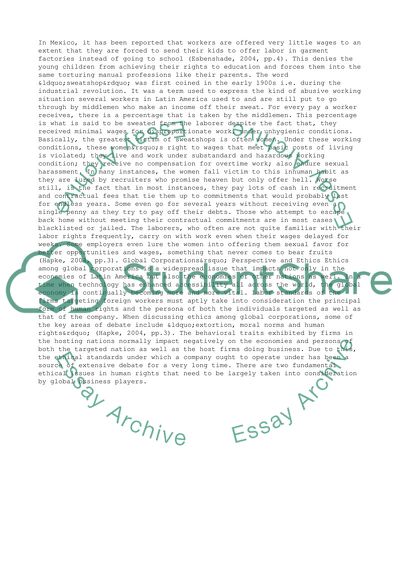 Whether Global Business Players Should Carry Out Business in Nations Which Consistently Violate Human Rights