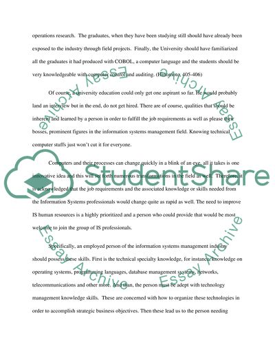 Employment Trend in Information Systems Management