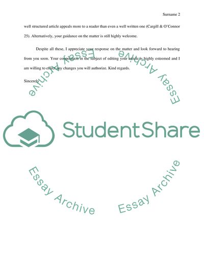 Writing a Response Letter to the Author