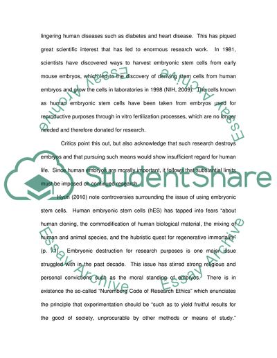 Moral Dilemmas of Stem Cell Research